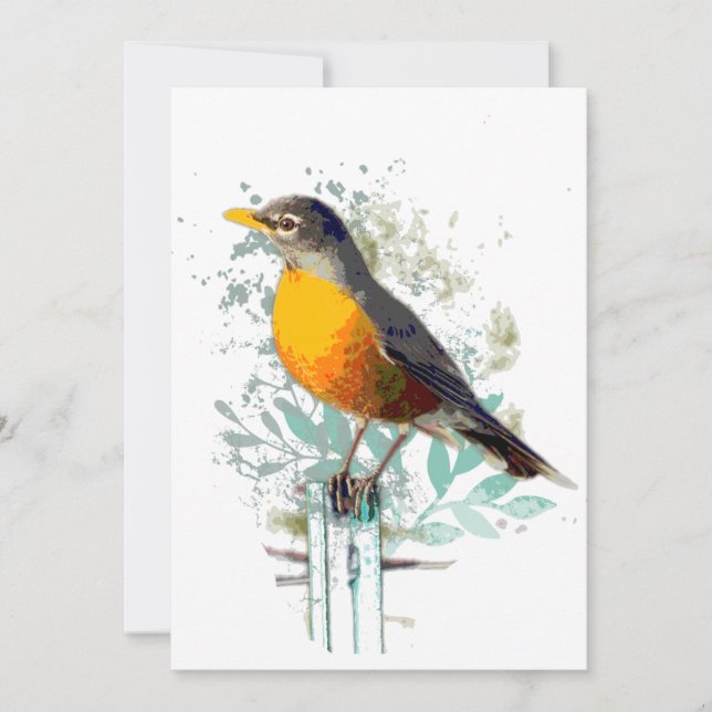 American Robin Garden Bird Wildlife Nature Art Pos Card (Front)