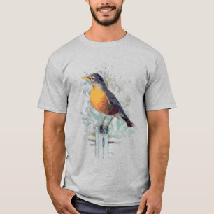 American Robin Garden Bird Wildlife Nature Art T-S T-Shirt