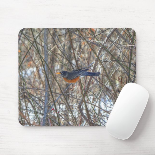 American Robin Mouse Mat (With Mouse)