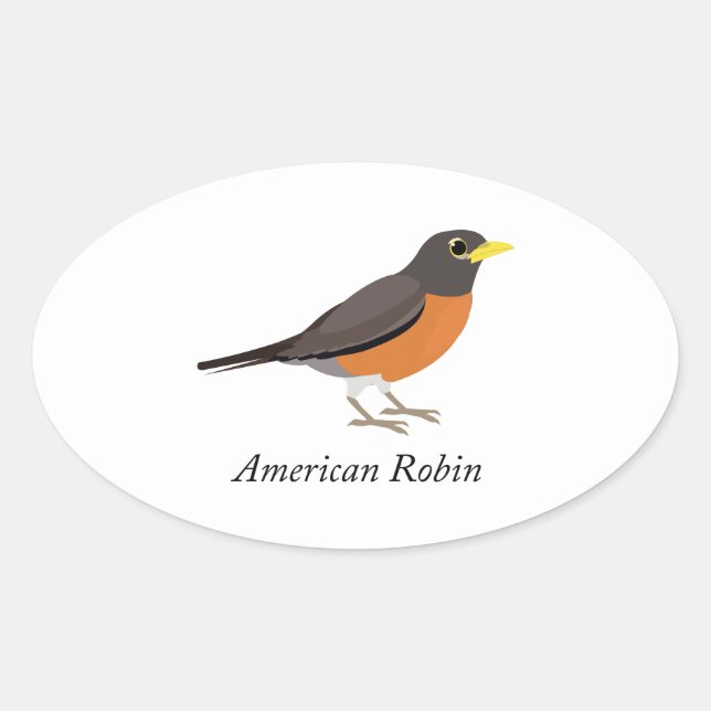 American Robin Oval Sticker (Front)