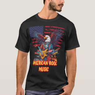 AMERICAN ROCK Music, American eagle playing guitar T-Shirt