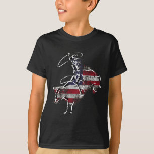 American Rodeo Bull Riding Retro Grunge Usa Vintag T-Shirt