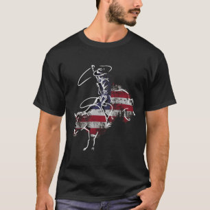 American Rodeo Bull Riding Retro Grunge Usa Vintag T-Shirt