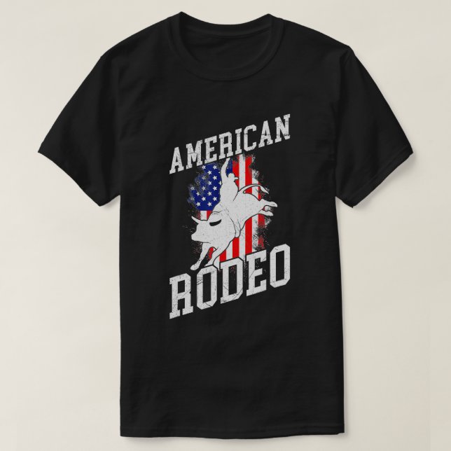 American Rodeo Cowboy Horse Bull Riding For Men Wo T-Shirt (Design Front)