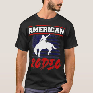 American Rodeo Cowboy Horse Bull Riding For Men Wo T-Shirt