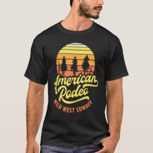 American Rodeo Wild West Cowboy Party, Vintage Cow T-Shirt