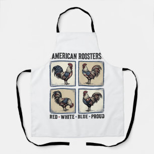 American Roosters Vintage Patriotic Shirt Design_1 Apron