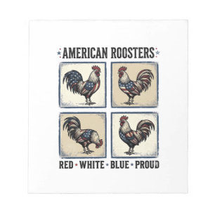 American Roosters Vintage Patriotic Shirt Design_1 Notepad