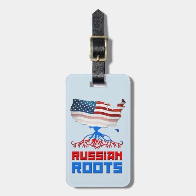 American Russian Roots Luggage Tag Template (Front Vertical)