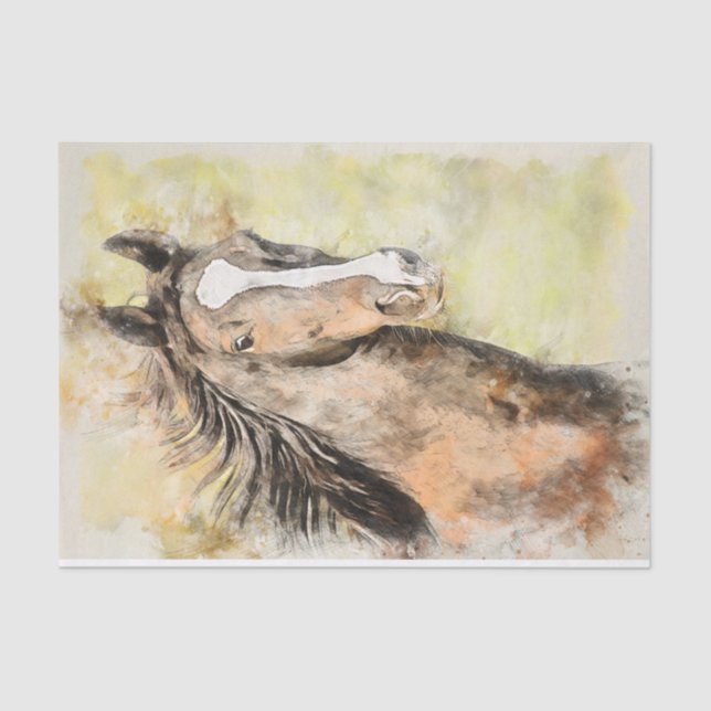 American Saddlebred Horse Watercolor Decoupage Tissue Paper (Front)