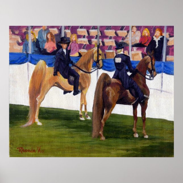 American Saddlebred On The Rail Horse Portrait Poster (Front)