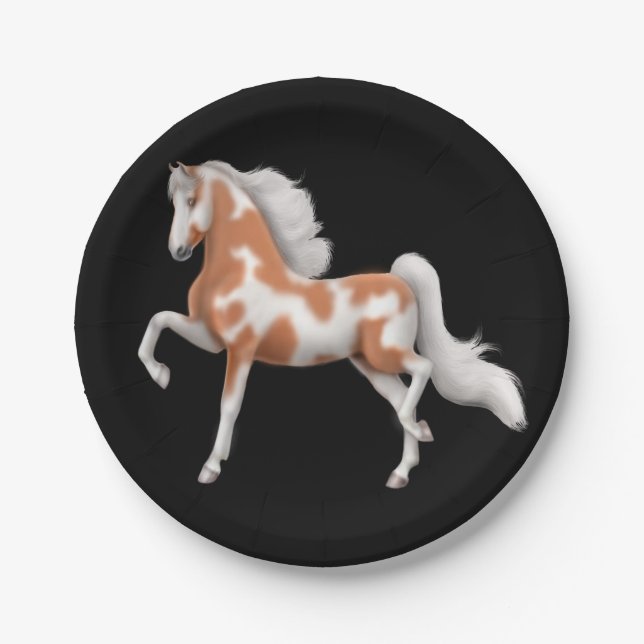 American Saddlebred Paint Horse Paper Plates (Front)