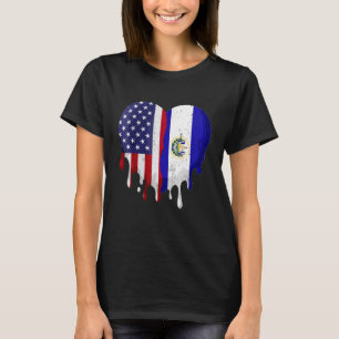 American Salvadoran Hispanic Heritage Month Flag H T-Shirt