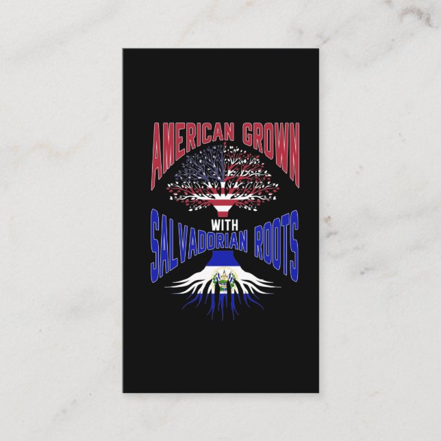 American Salvadorian Roots USA El Salvador Flag Business Card (Front)