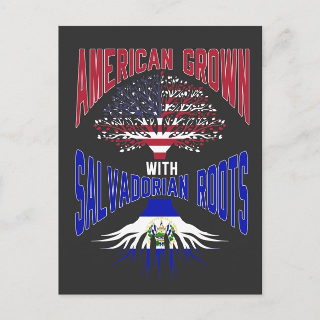 American Salvadorian Roots USA El Salvador Flag Postcard (Front)