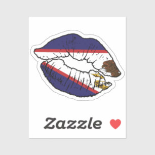 American Samoa American Samoan Lipstick Love Flag