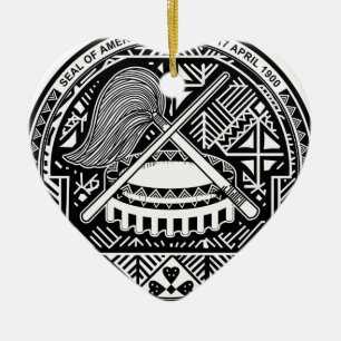American Samoa Coat of Arms Ceramic Tree Decoration