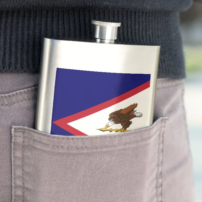 American Samoa flag Hip Flask (In Situ)