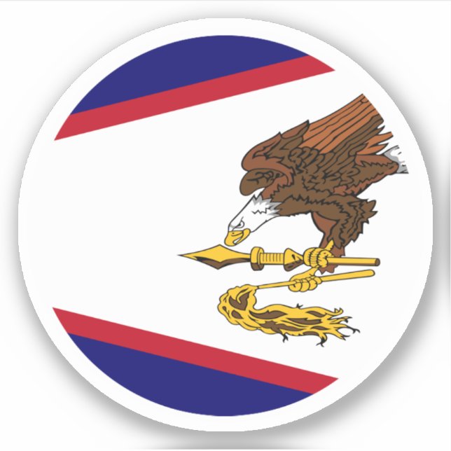 American Samoa Flag Round Sticker (Front)