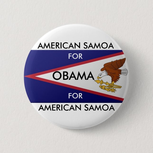 AMERICAN SAMOA FOR OBAMA Button (Front)