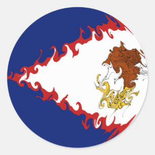 American Samoa Gnarly Flag Classic Round Sticker