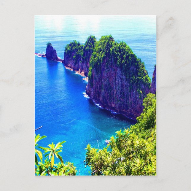 american samoa island scenic sea ocean water postcard (Front)