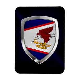 American Samoa Metallic Emblem Magnet