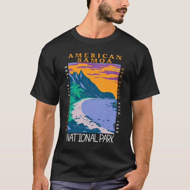 American Samoa National Park Ofu Beach Distressed T-Shirt (Front)