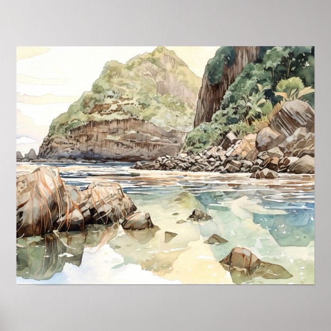 American Samoa National Park Watercolor Poster (Front)
