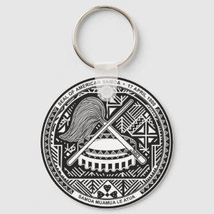 American Samoa Official Coat Of Arms Heraldry Symb Key Ring