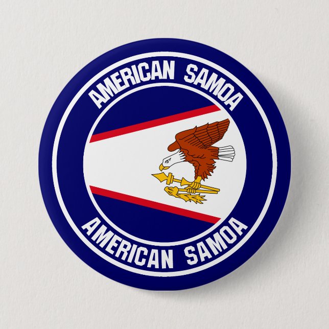 American Samoa Round Emblem 7.5 Cm Round Badge (Front)