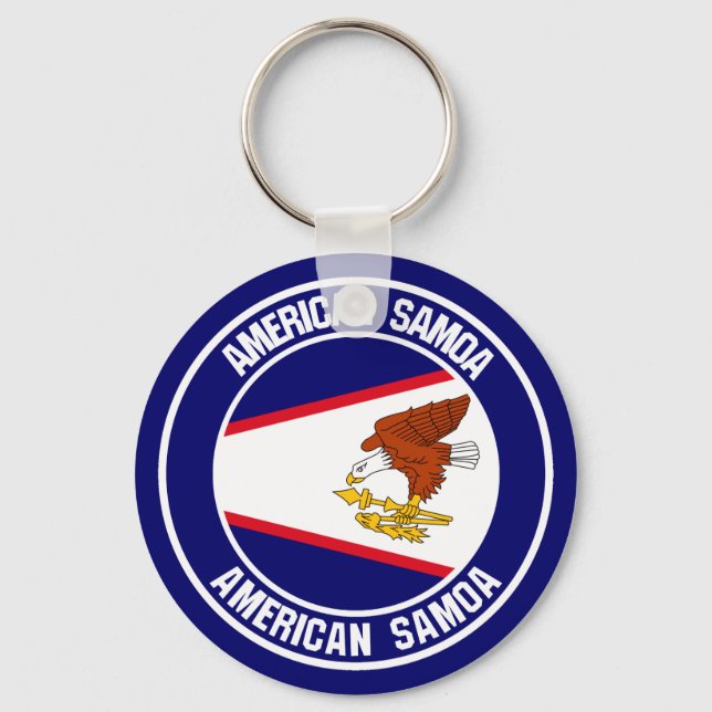American Samoa Round Emblem Key Ring (Front)