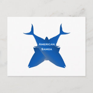 American Samoa Tuna (blue) Postcard