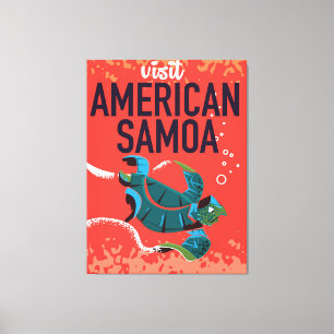 American Samoa Vintage Travel poster Canvas Print