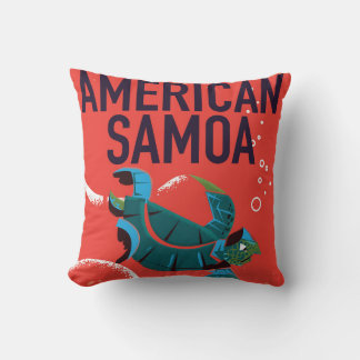 American Samoa Vintage Travel poster Cushion