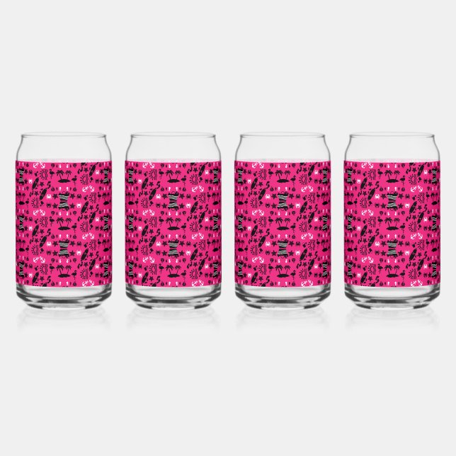 American Sand And Beach Decor Can Glass (Front)