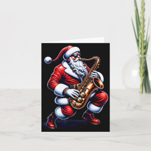 American Santa Playing Saxophone Xmas Jazz Christm Card