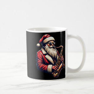 American Santa Playing Saxophone Xmas Jazz Christm Coffee Mug