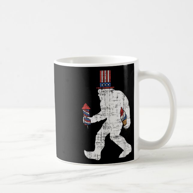 American Sasquatch Funny Usa Bigfoot 4th Of July P Coffee Mug (Right)