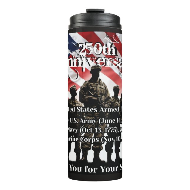 American Service Flag Thermal Tumbler (Front)