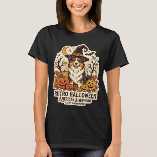 American Shepherd Halloween Retro Dog Lover T-Shir T-Shirt