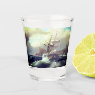 American Ship in Distress 1841 Shot Glass