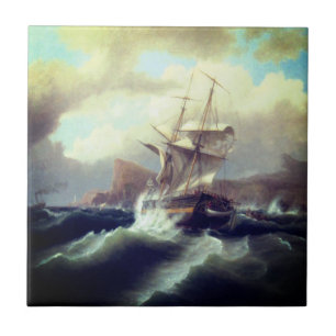 American Ship in Distress 1841 Tile