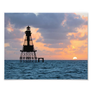 American Shoal Lighthouse, Florida Satin Photo