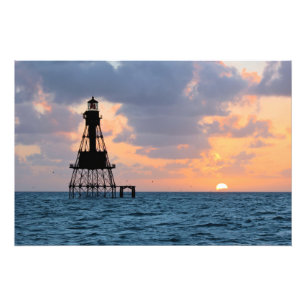 American Shoal Lighthouse, Florida Satin Photo Print