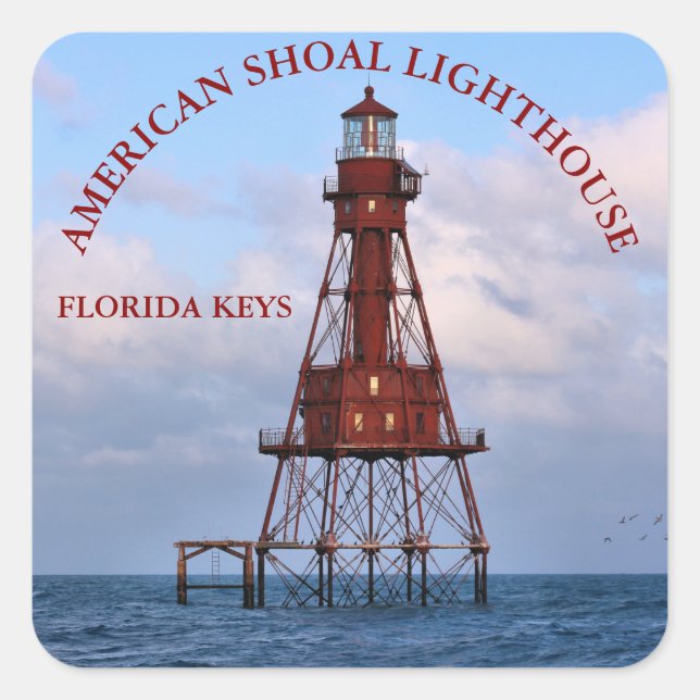 American Shoal Lighthouse, Florida Square Stickers (Front)