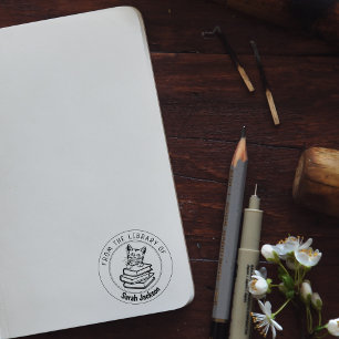 American Short hair Cat, Book From the Library Of  Rubber Stamp