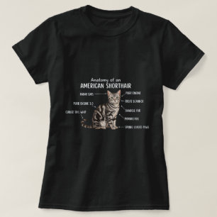 American Shorthair Anatomy Funny Cat Art T-Shirt