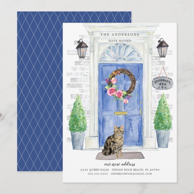 American Shorthair Brown Tabby Moving Announcement (Front/Back)