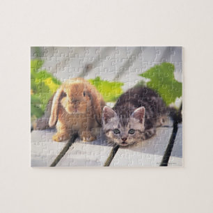 American Shorthair & Bunny Jigsaw Puzzle